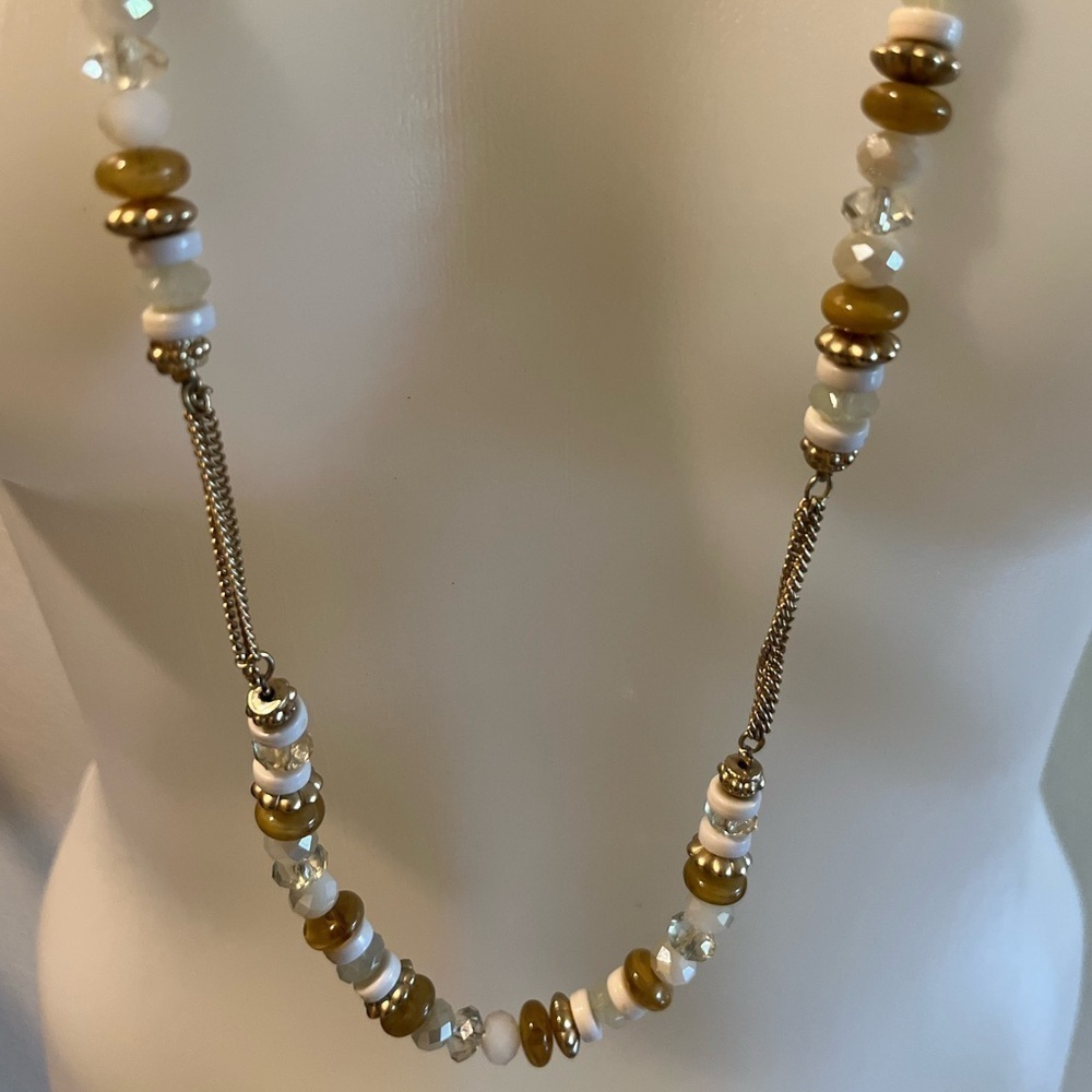 467. CHICO’S LAYERED DOUBLE STRAND STATEMENT NECKLACE - Picture 2 of 4